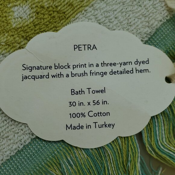 John Robshaw Petra Three-Yarn Dyed Jacquard Fringe 3 Piece Towel Set - New - Picture 5 of 16